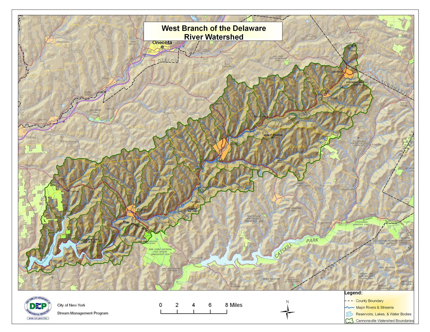 West Branch Delaware River Map